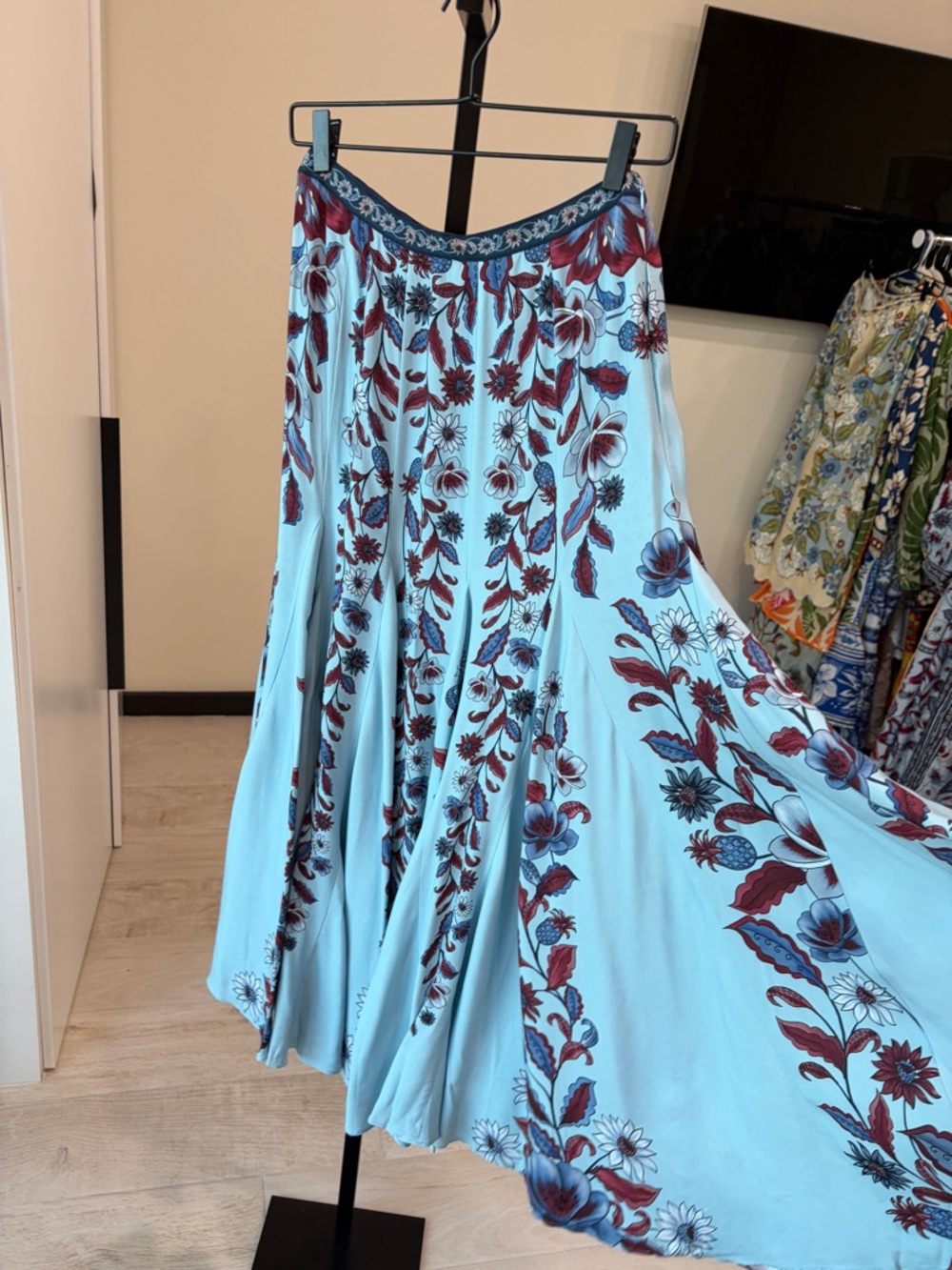 Farm Rio: Soft Blue Marcelle Pleated Maxi
Skirt - Picture 5 of 15